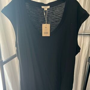 NIC+ZOE Black Cap Sleeve Muscle Tee Relaxed Fit